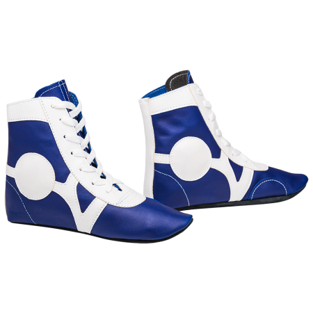 Купить Обувь для самбо SM-0102, кожа, синий Rusco в Кубинке 