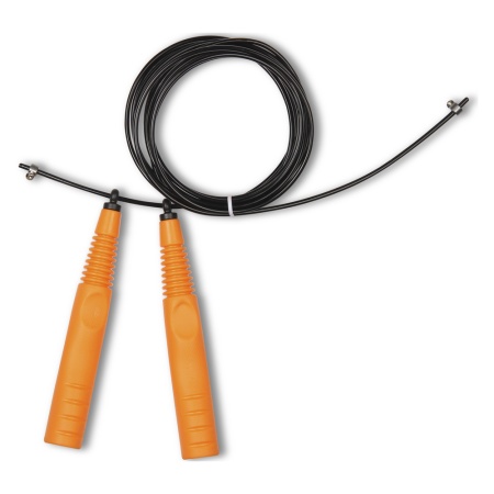 Купить Скакалка высокооборотная Кроссфит стальной шнур в оплетке 2.9 м чёрно-оранжевая в Кубинке 